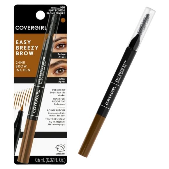 NEW Covergirl Easy Breezy Brow INK PEN Soft Blonde Eyebrow Pencil Smudge Proof - Picture 11 of 11